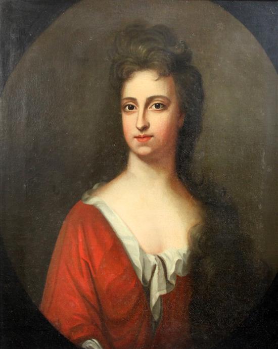 Circle of Sir Godfrey Kneller (1646-1723) Portrait of Mary Knight, daughter of J. Rokeby and wife of Alexander Knight of Reasby, Lincol